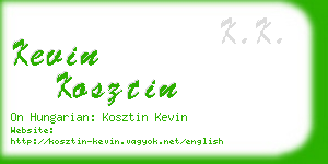 kevin kosztin business card